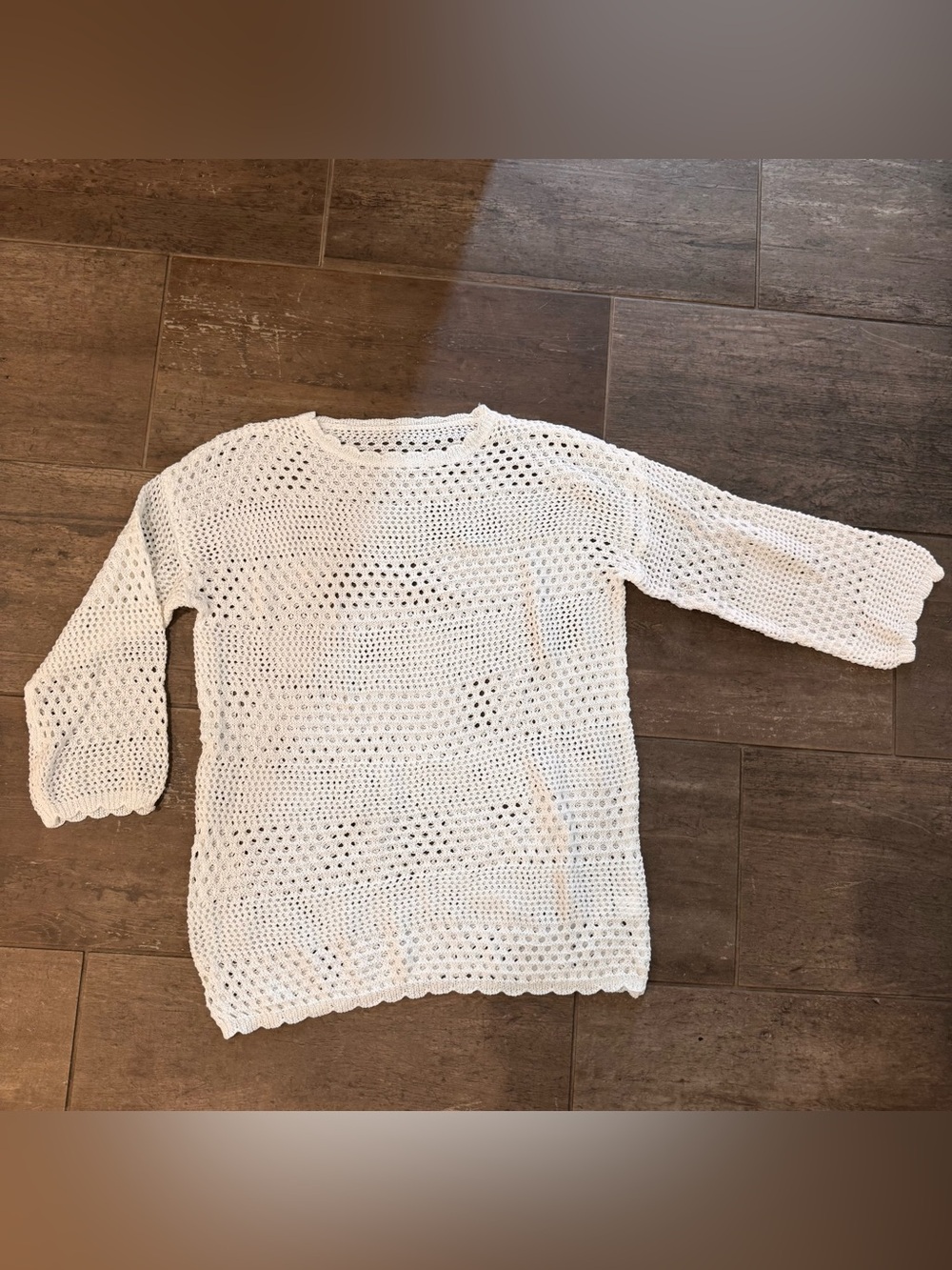 White Crochet Knit Beach Cover Up